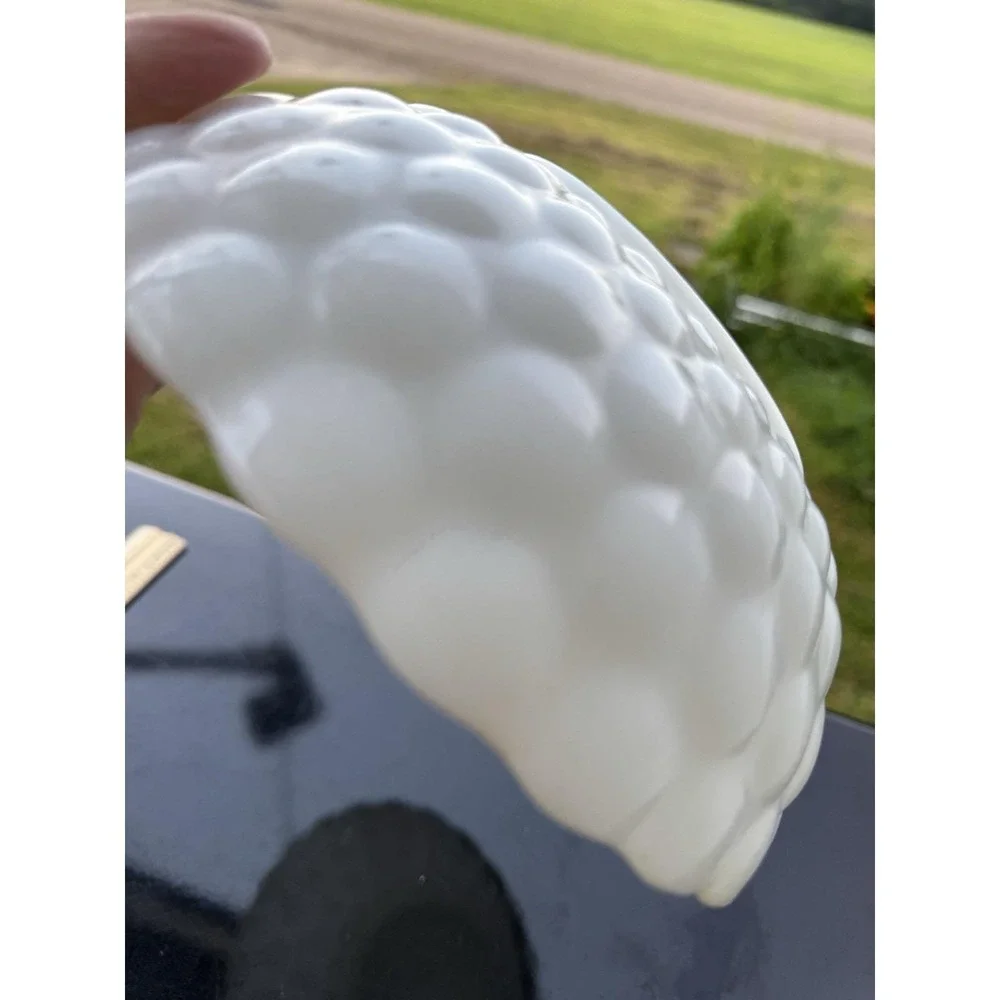 1950s Anchor Hocking‎ White Milk Glass Bubble Serving Bowl 8